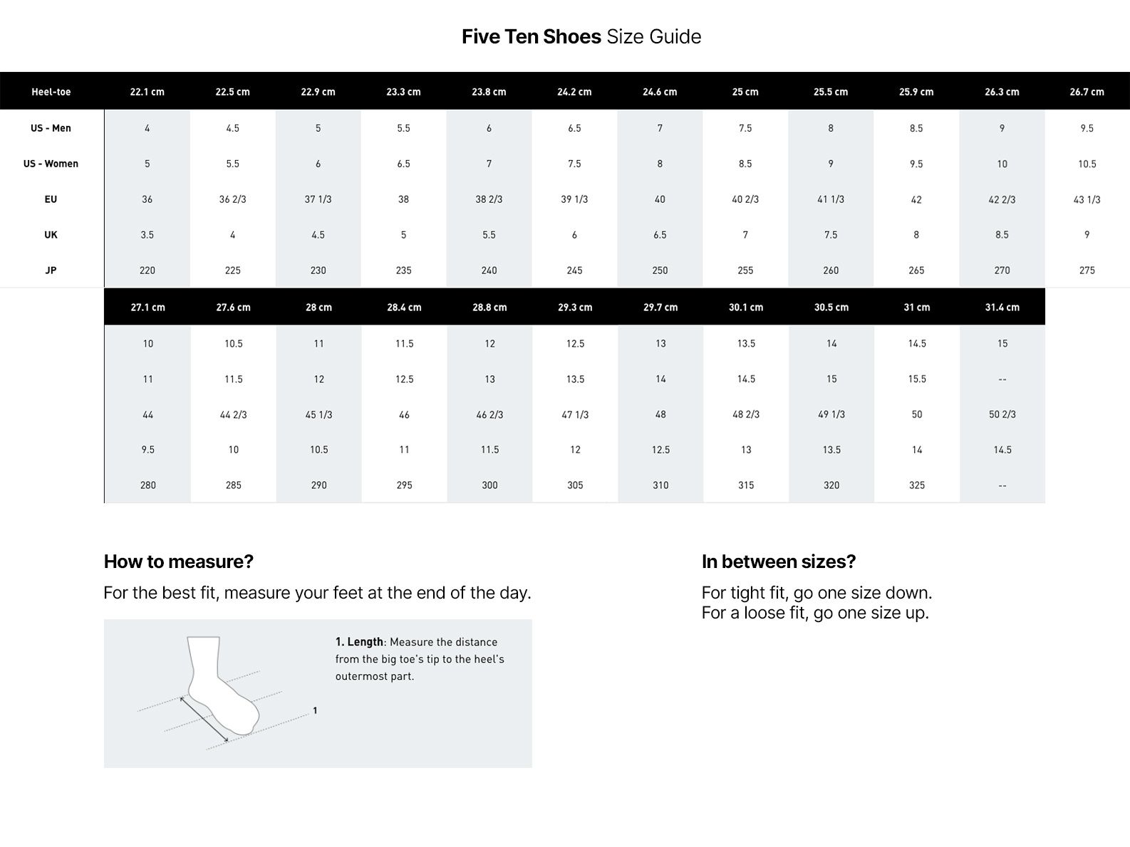 five-ten-shoes-size-guide